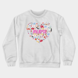 Nurse Love Nursing Student RN Life Thank You Crewneck Sweatshirt